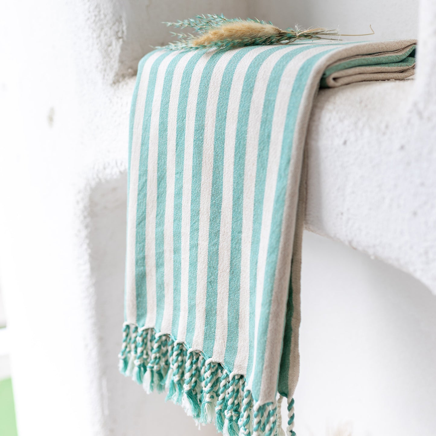 Green Striped Premium Towel