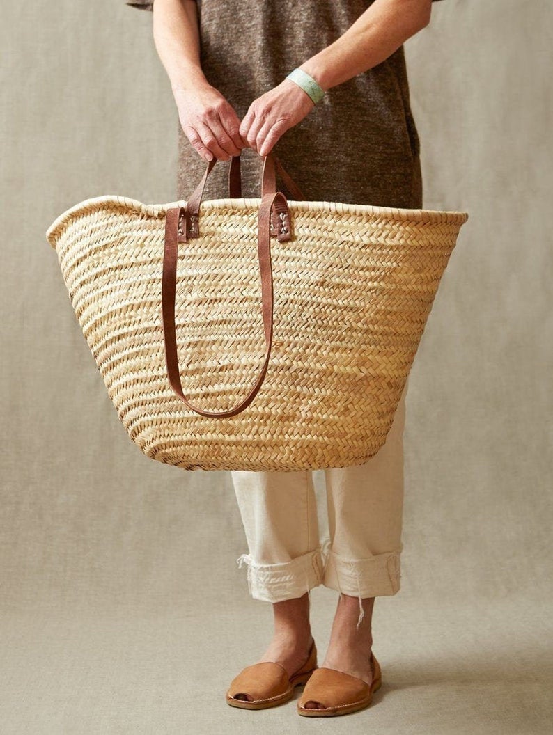 French Shopper Leather Beach Bag