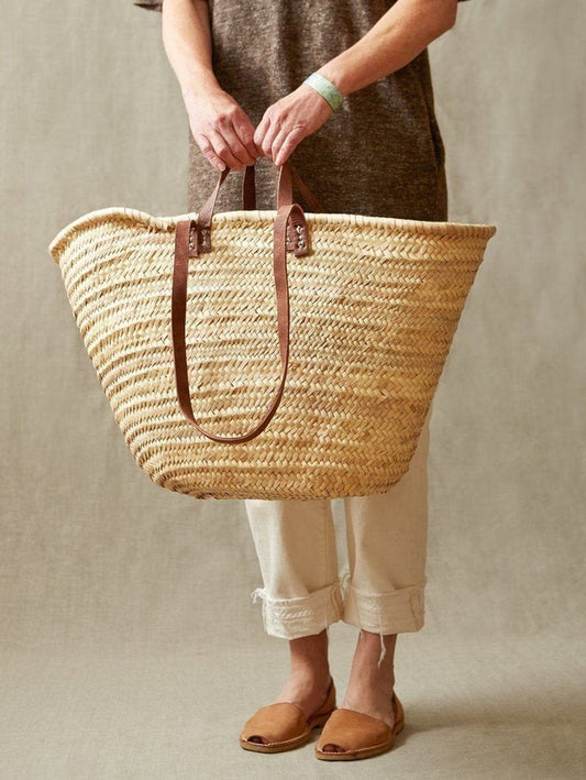 French Shopper Leather Beach Bag